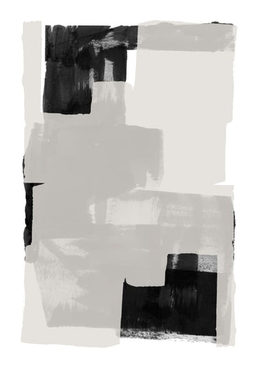 Quadro Black and White Abstract Composition 3