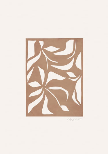 Quadro Leaves Outline No 2 White