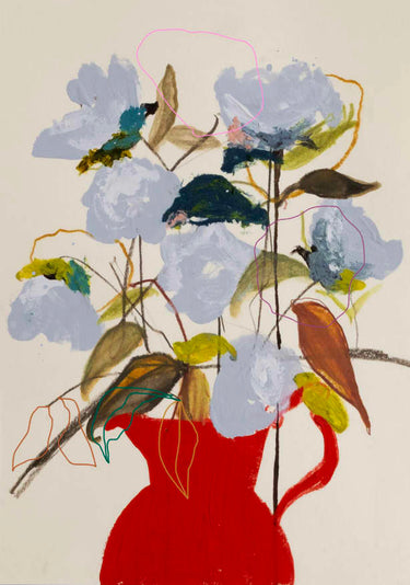 Quadro Bloom with Red Pitcher