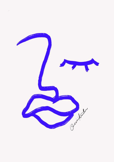 Quadro Abstract Face in Blue