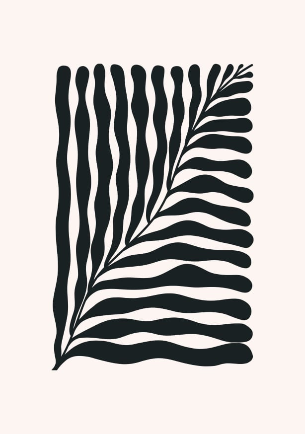 Quadro Big Wavy Plant - Black - Obrah | Quadros e Posters para Transformar a Parede