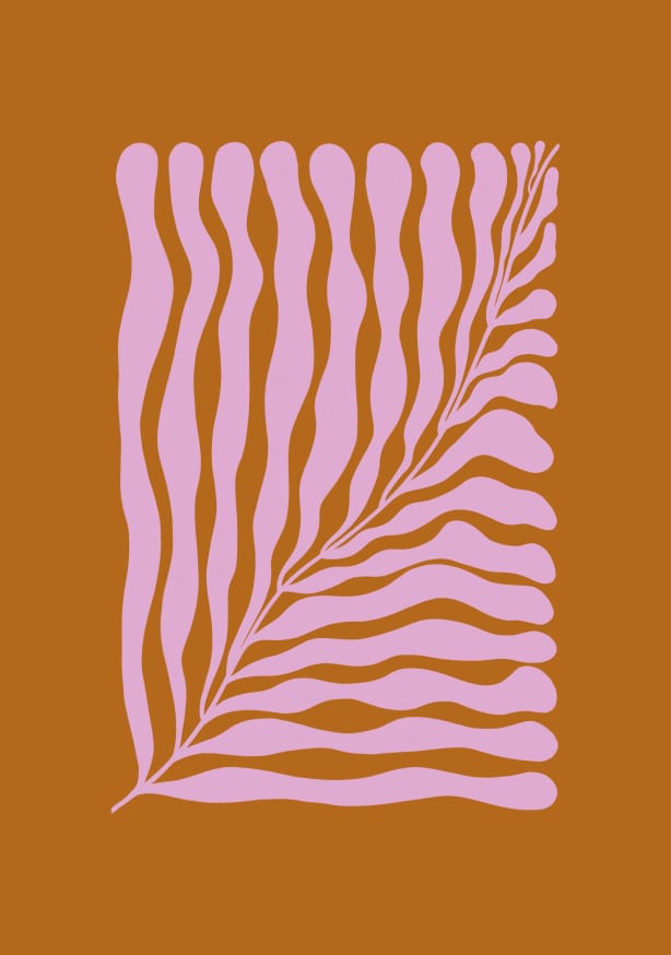 Quadro Big Wavy Plant - Rust - Obrah | Quadros e Posters para Transformar a Parede