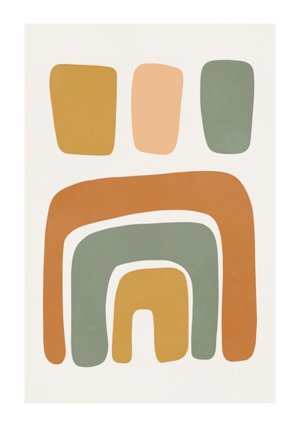 Quadro Earth Tones Abstract Shapes - Obrah | Quadros e Posters para Transformar a Parede