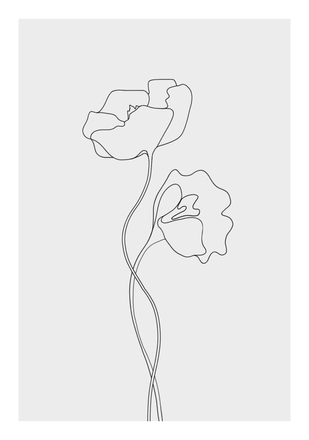 Quadro Flower Line Drawing no. 3 - Obrah | Quadros e Posters para Transformar a Parede