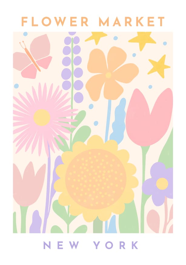 Quadro Flower Market New York - Obrah | Quadros e Posters para Transformar a Parede