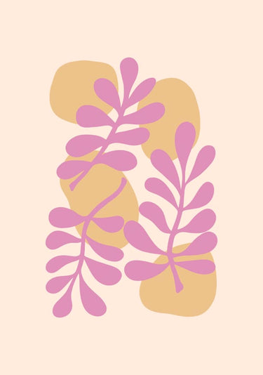 Quadro Frond 2 - Pink Leaves - Obrah | Quadros e Posters para Transformar a Parede
