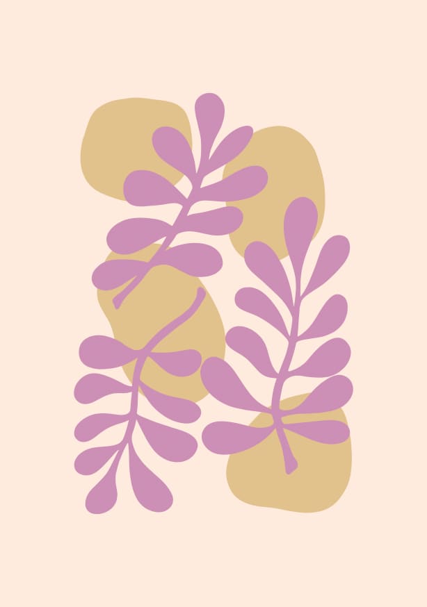 Quadro Frond 2 - Pink Leaves - Obrah | Quadros e Posters para Transformar a Parede