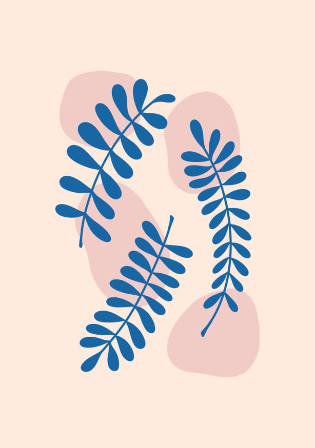 Quadro Frond 3 - Blue Leaves - Obrah | Quadros e Posters para Transformar a Parede