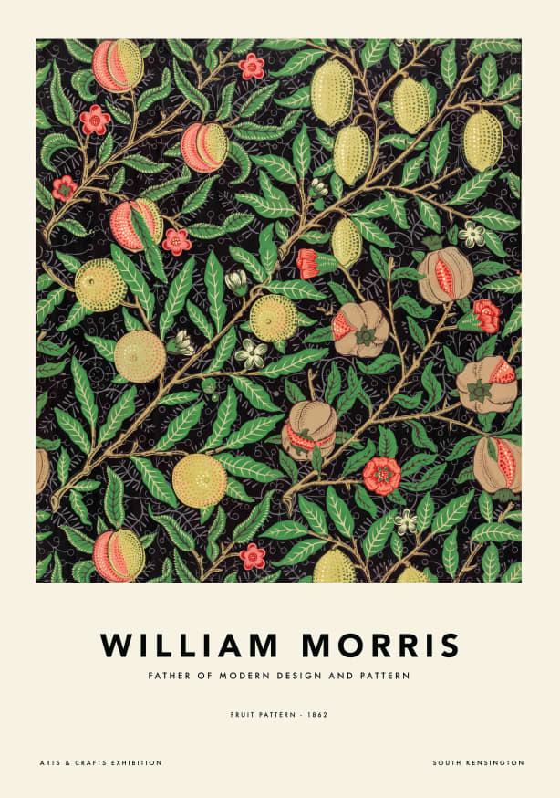 Quadro Fruit Pattern I by William Morris - Obrah | Quadros e Posters para Transformar a Parede