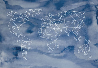 Quadro Geometrical World Indigo Aquarell - Obrah | Quadros e Posters para Transformar a Parede