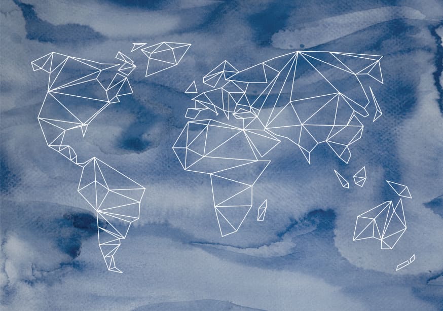 Quadro Geometrical World Indigo Aquarell - Obrah | Quadros e Posters para Transformar a Parede
