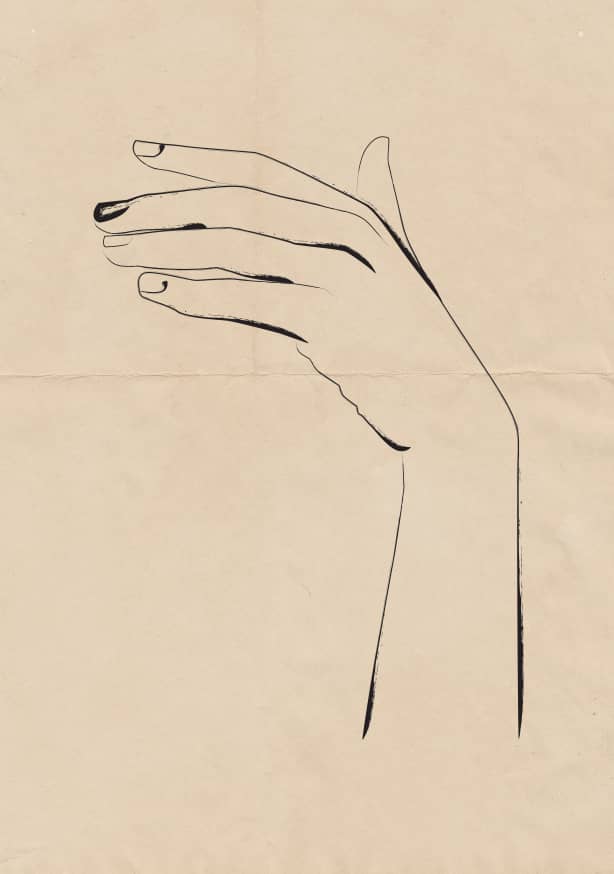 Quadro Hand on Vintage Paper