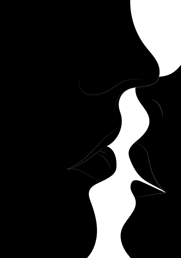 Quadro Just a Little Kiss Black - Obrah | Quadros e Posters para Transformar a Parede