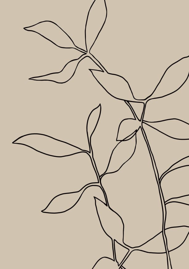 Quadro Leaves Outline no. 1 - Obrah | Quadros e Posters para Transformar a Parede