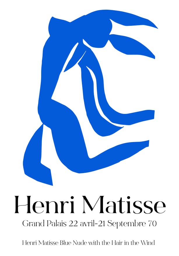Quadro Matisse Blue Nude with Hair in the Wind - Obrah | Quadros e Posters para Transformar a Parede