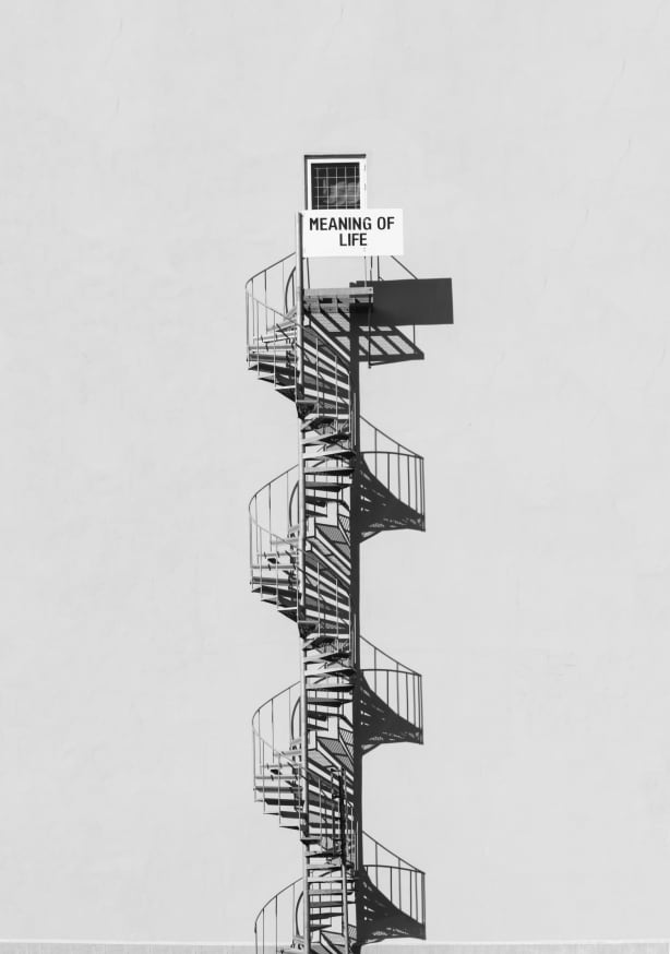 Quadro Meaning of Life Black and White - Obrah | Quadros e Posters para Transformar a Parede
