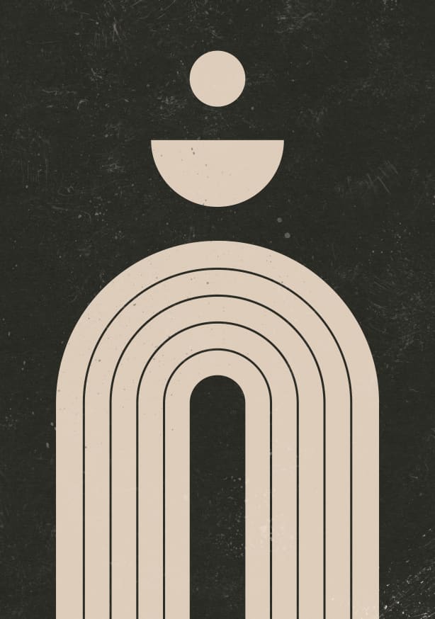 Quadro Mid Century Black and Beige - Obrah | Quadros e Posters para Transformar a Parede