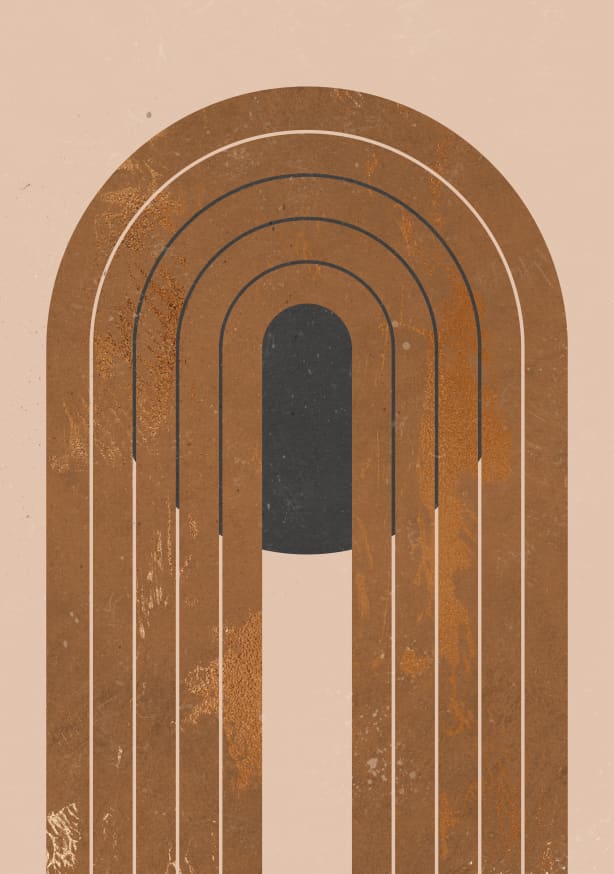 Quadro Mid Century Terracotta Rainbow - Obrah | Quadros e Posters para Transformar a Parede