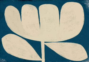 Quadro Flor Em Azul
