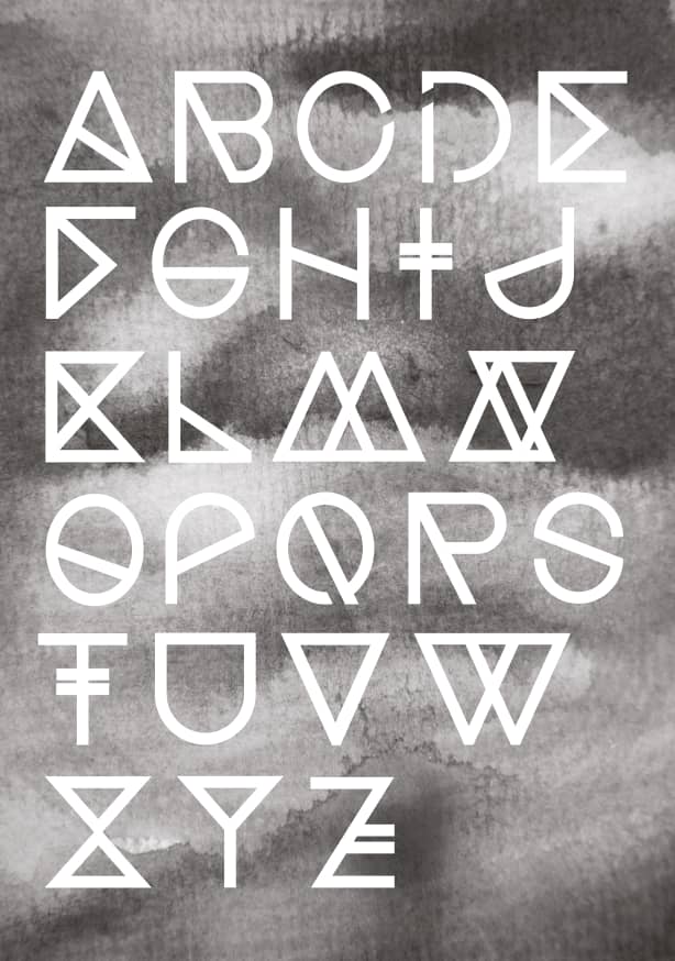 Quadro Geometrical Abc Black Aquarelle - Obrah | Quadros e Posters para Transformar a Parede