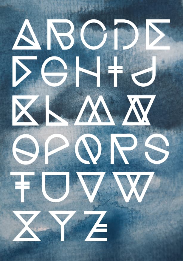 Quadro Geometrical Abc Ink Aquarelle - Obrah | Quadros e Posters para Transformar a Parede