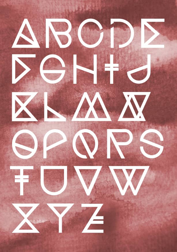 Quadro Geometrical Abc Peach Aquarelle - Obrah | Quadros e Posters para Transformar a Parede