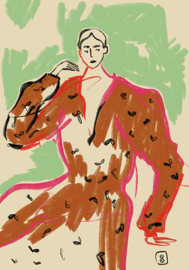 Quadro Woman in a Terracotta Dress