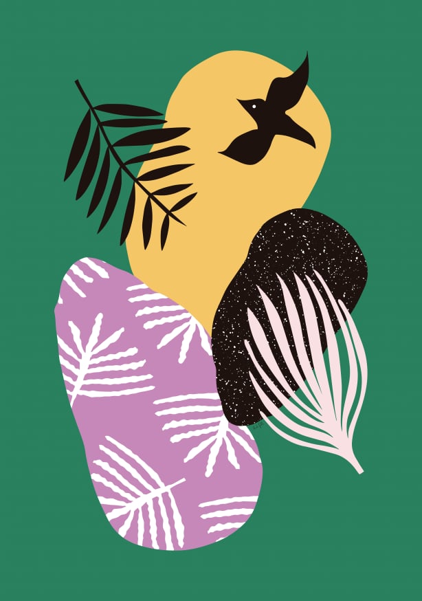 Quadro Tropical Bird in Green - Obrah | Quadros e Posters para Transformar a Parede