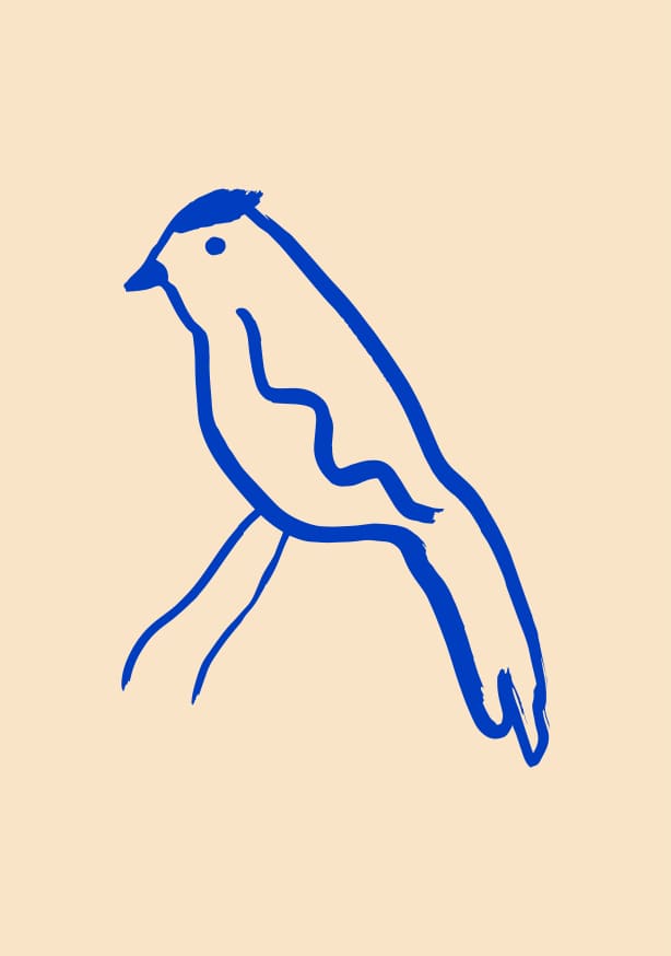 Quadro Blue Bird by Johanna Klum Nyberg