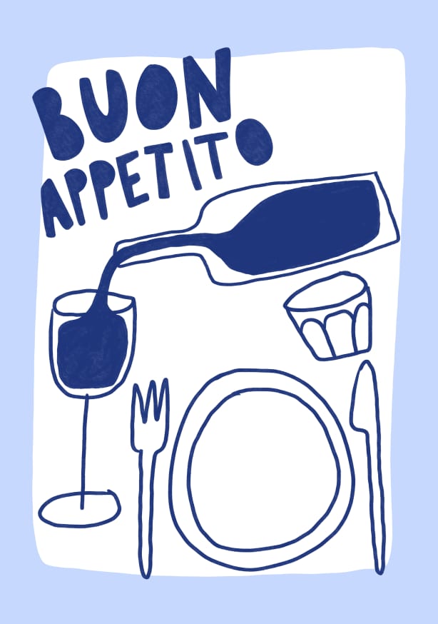 Quadro Buon Appetito in Blue