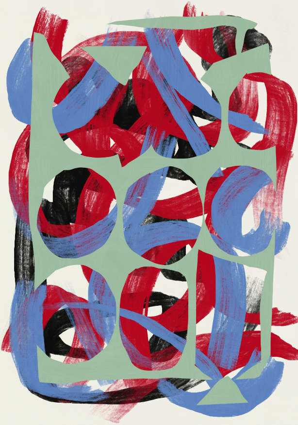 Quadro Dry Directional Strokes Abstract 03