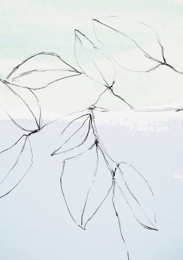 Quadro Leaves On Pastel Blue & Mint by Iris Lehnhardt