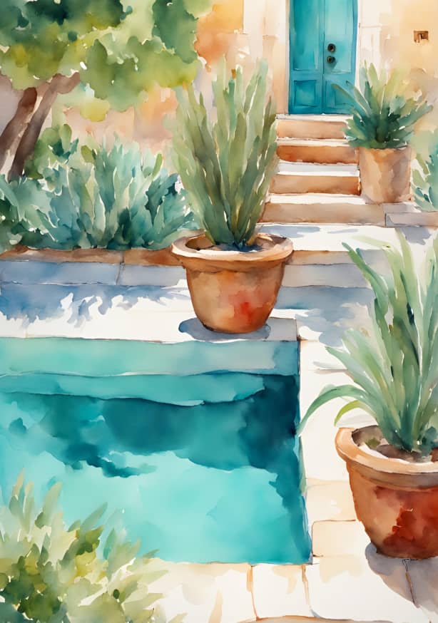Quadro Pool with plants by Ohkimiko