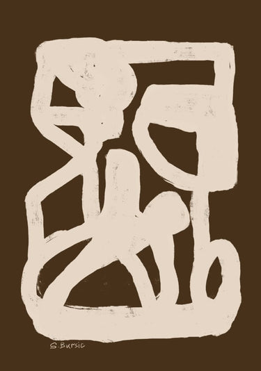 Quadro Brown Abstract By Sharyn Bursic
