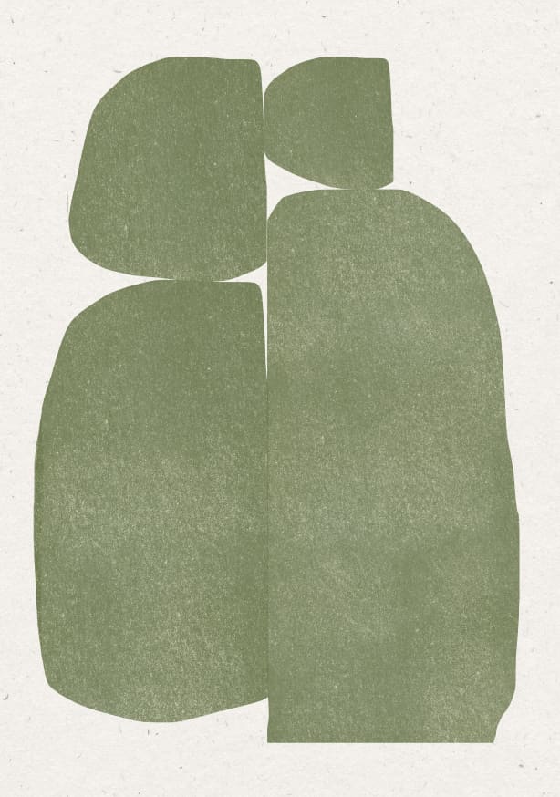 Quadro Green Stones Composition By The Miuus Studio