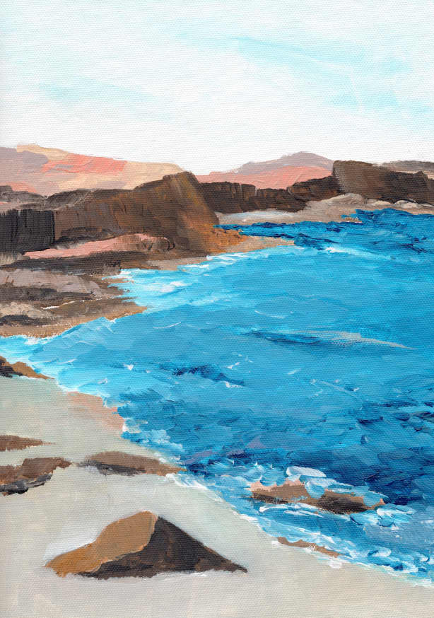 Quadro Red Mountin Beach by Nikita Jariwala