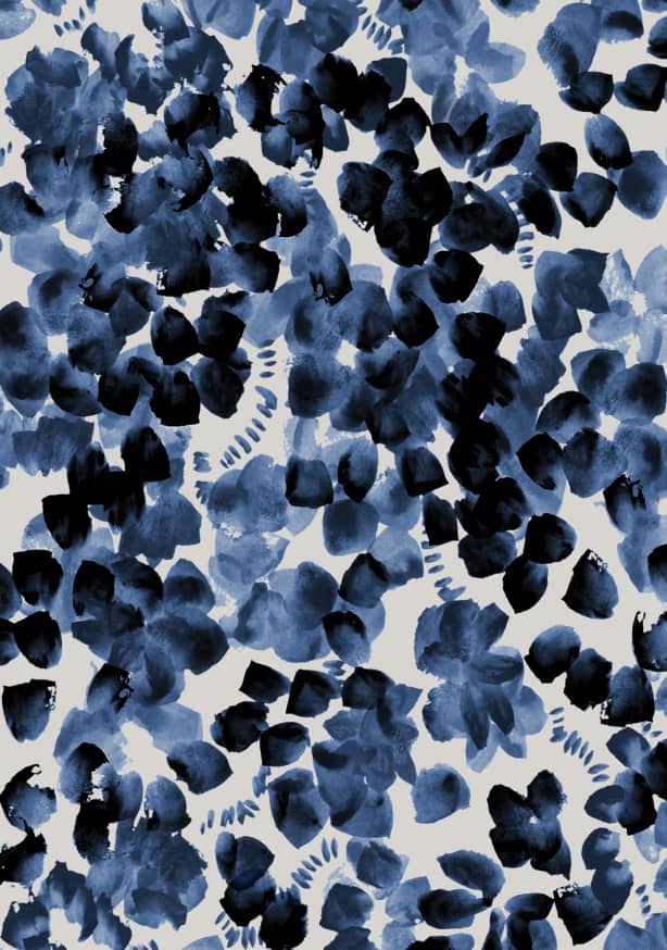 Quadro Blue Brushstrokes Resembling Floral Patterns
