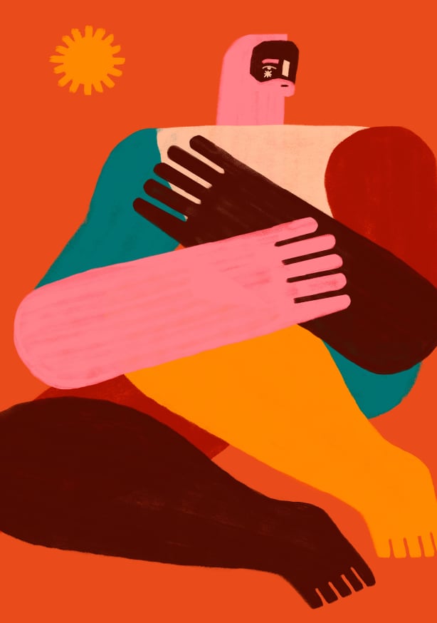 Quadro Geometric Shapes And Human Figures I