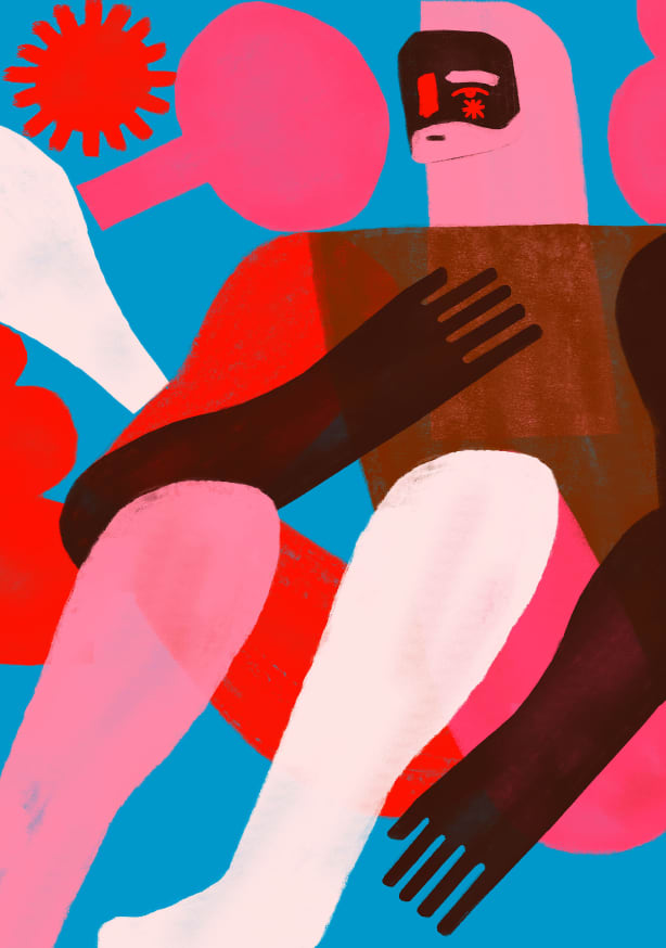 Quadro Geometric Shapes And Human Figures II