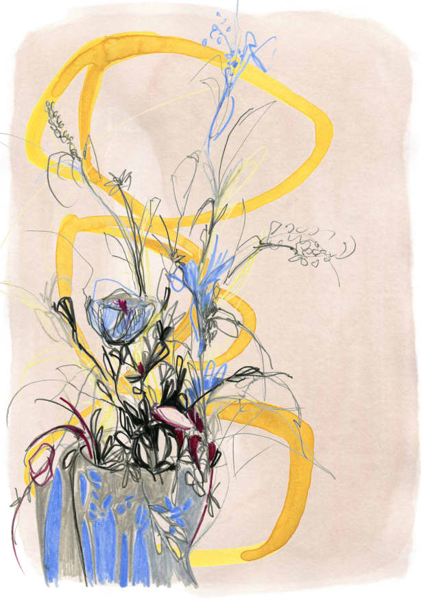 Quadro Vivid Blue Bouquet By Jenja Braun