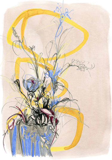 Quadro Vivid Blue Bouquet By Jenja Braun