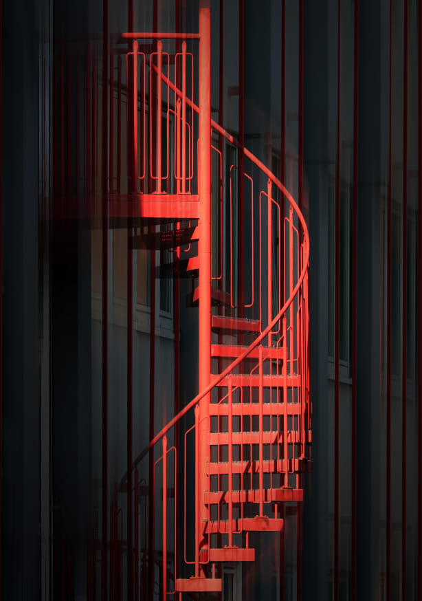 Quadro Red Spiral by Hans Wolfgang Hawerkamp