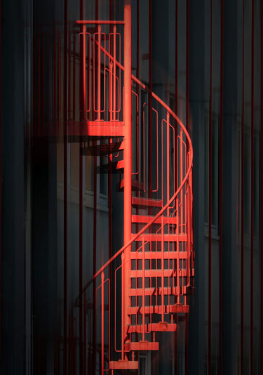 Quadro Red Spiral by Hans Wolfgang Hawerkamp