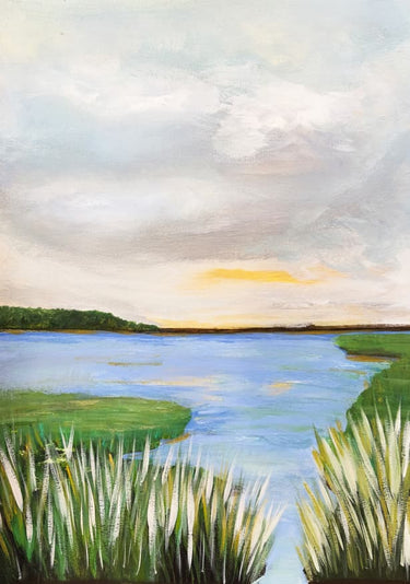 Quadro Golden At Dusk Lagoon by Breanna Megan Studio