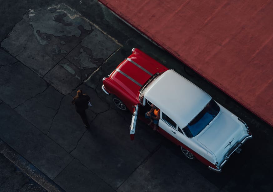 Quadro Red and White Car