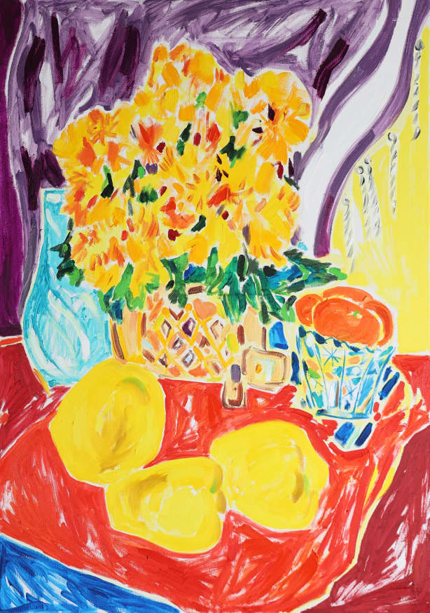 Quadro Chrysanthemums in a Tortoise Shaped Pot