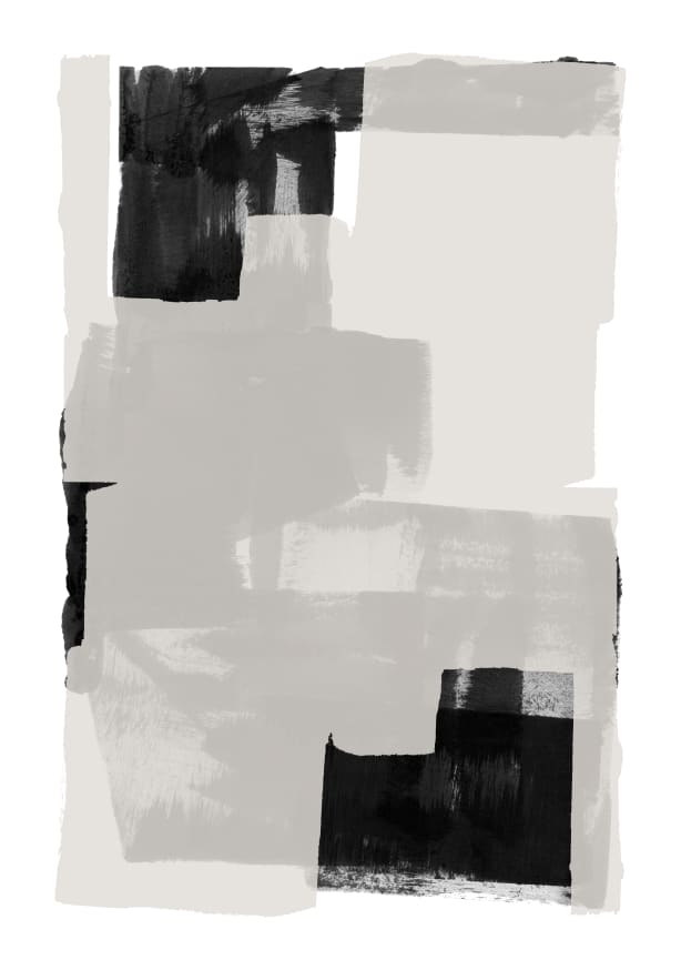 Quadro Black and White Abstract Composition 3