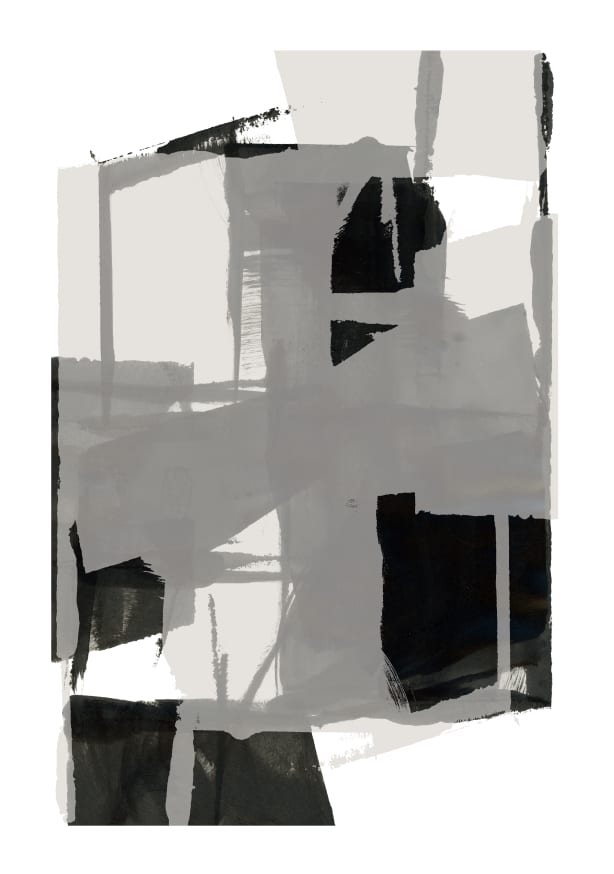 Quadro Black and White Abstract Composition 5
