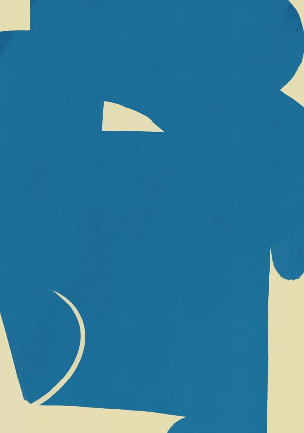 Quadro Large Abstract Cut Out in Blue