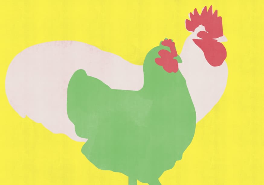 Quadro Colorful Rooster Silhouette